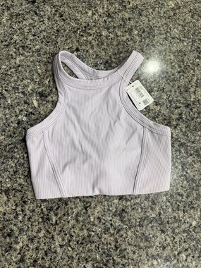 NWT Lululemon Ribbed Nulu High-Neck Yoga Bra Faint Lavender